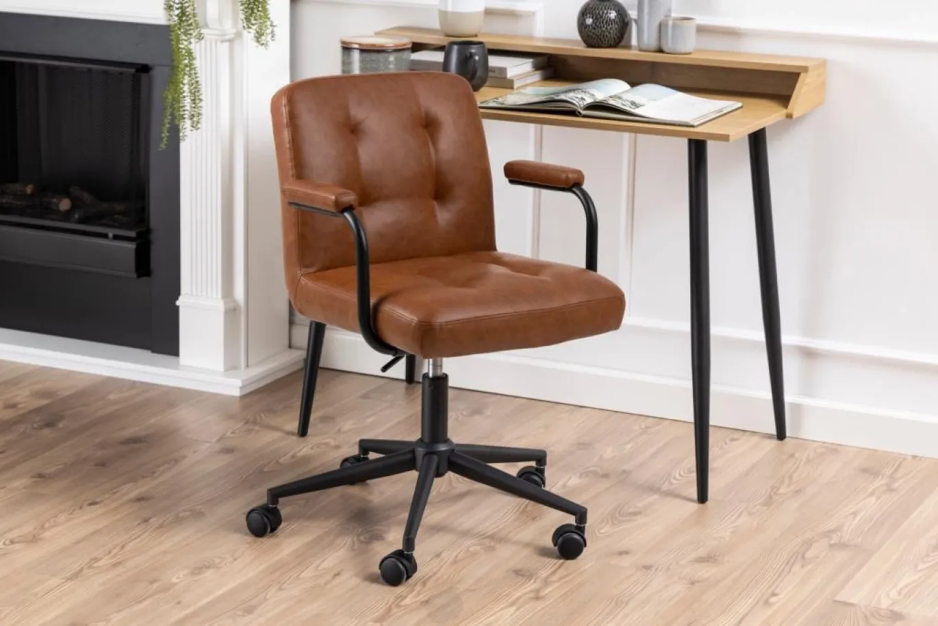 Bureaustoel Vestad Brandy Pu Retro - Giga Living