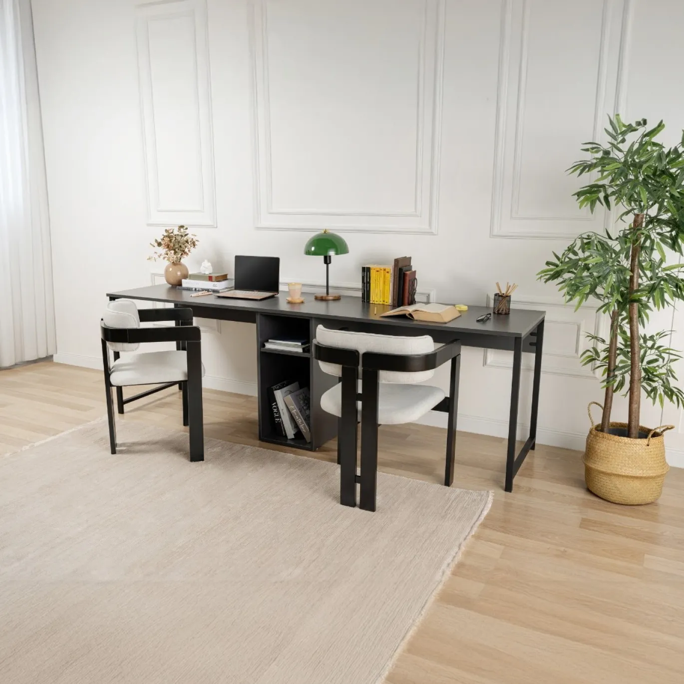 Bureau Twin Antraciet 240cm