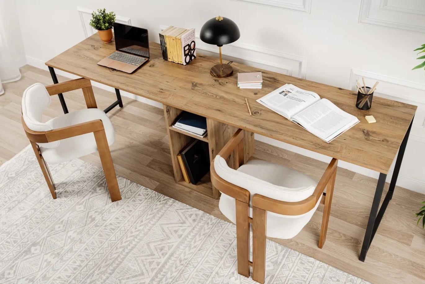 Bureau Twin Naturel 240cm