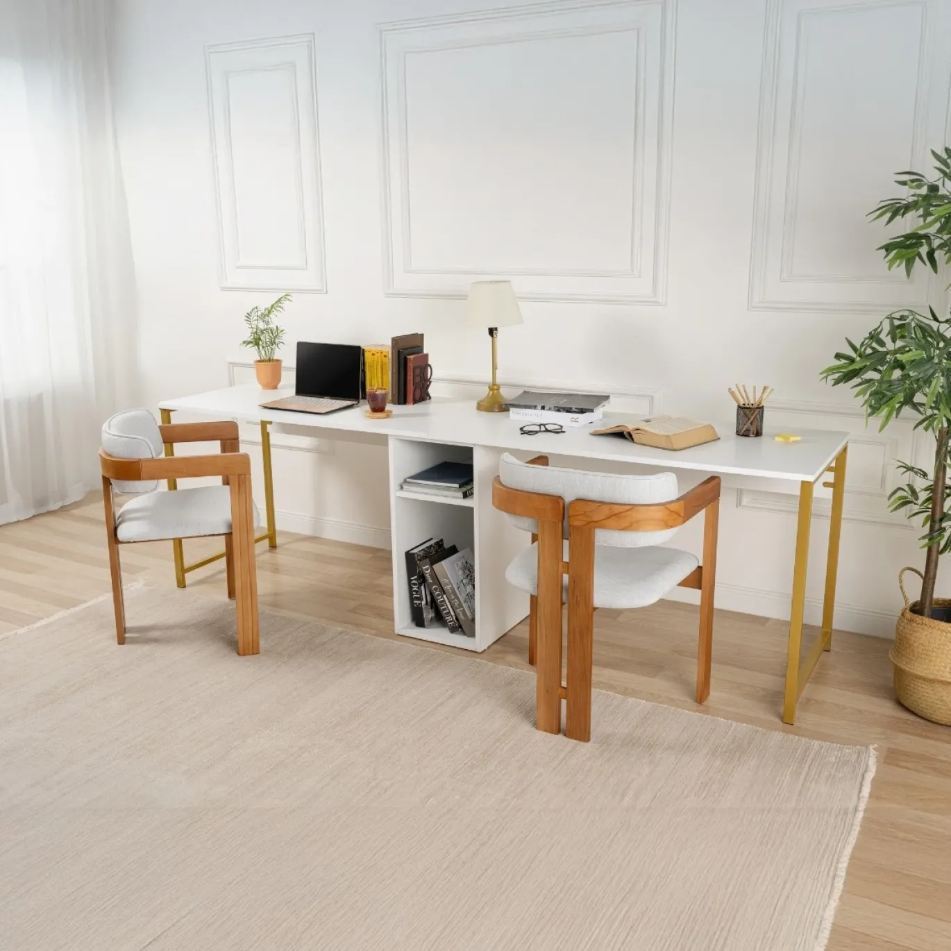 Bureau Twin Wit 240cm