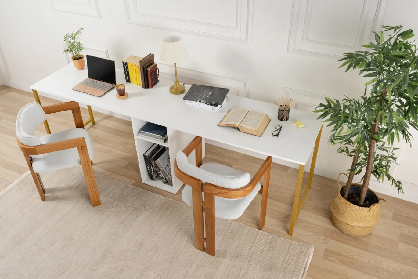 Bureau Twin Wit 240cm