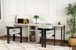 Bureau Twin Wit Marmerlook 240cm