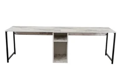 Bureau Twin Wit Marmerlook 240cm