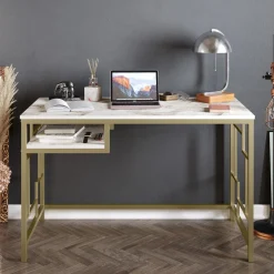 Bureau Victory Wit/Goud 120cm