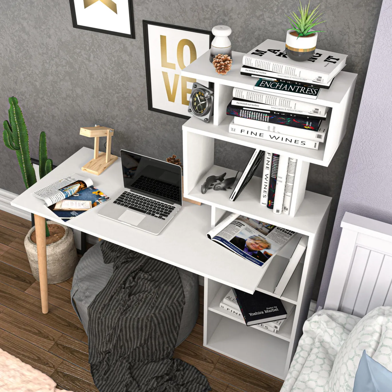Bureau Vina Wit 133cm