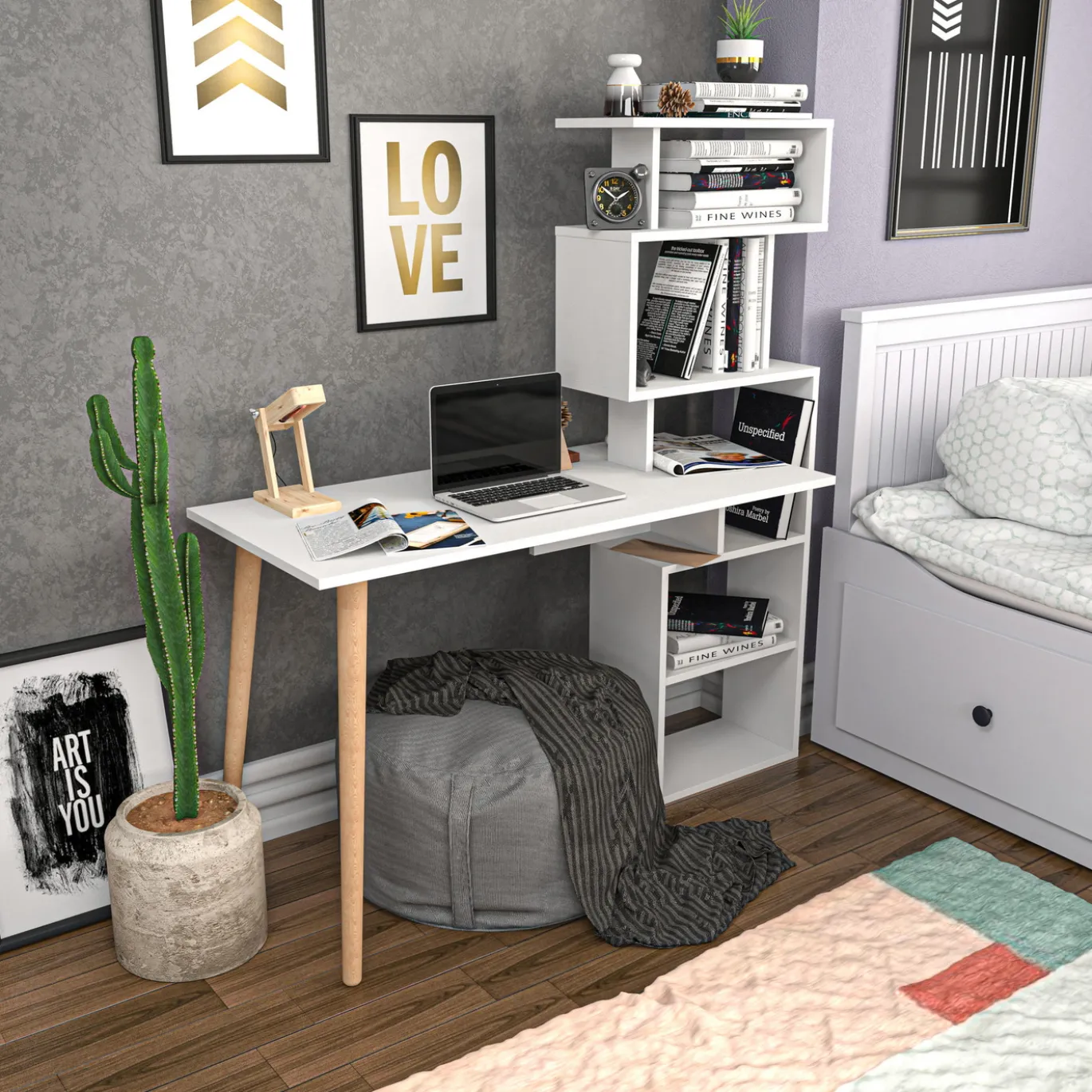 Bureau Vina Wit 133cm