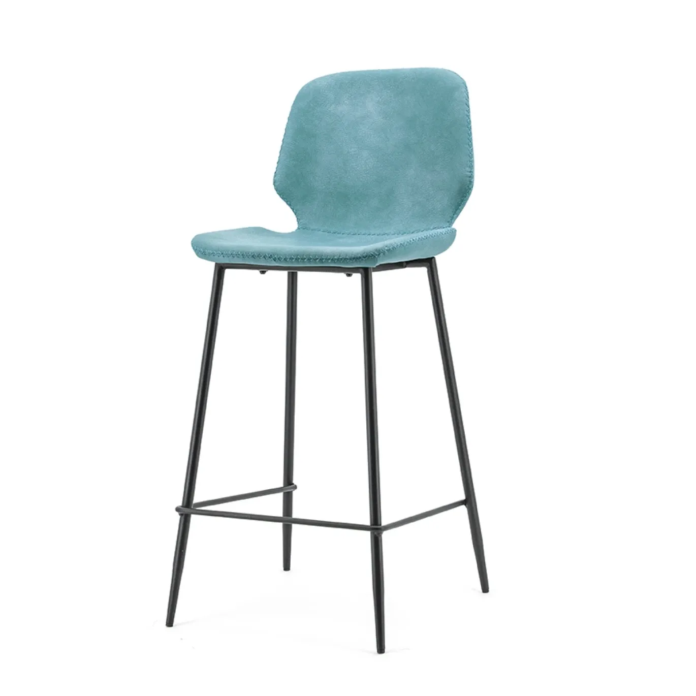 By-Boo Barstoel Blauw Seashell Laag