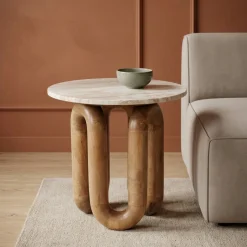By-Boo Bijzettafel Loopstone Marmer