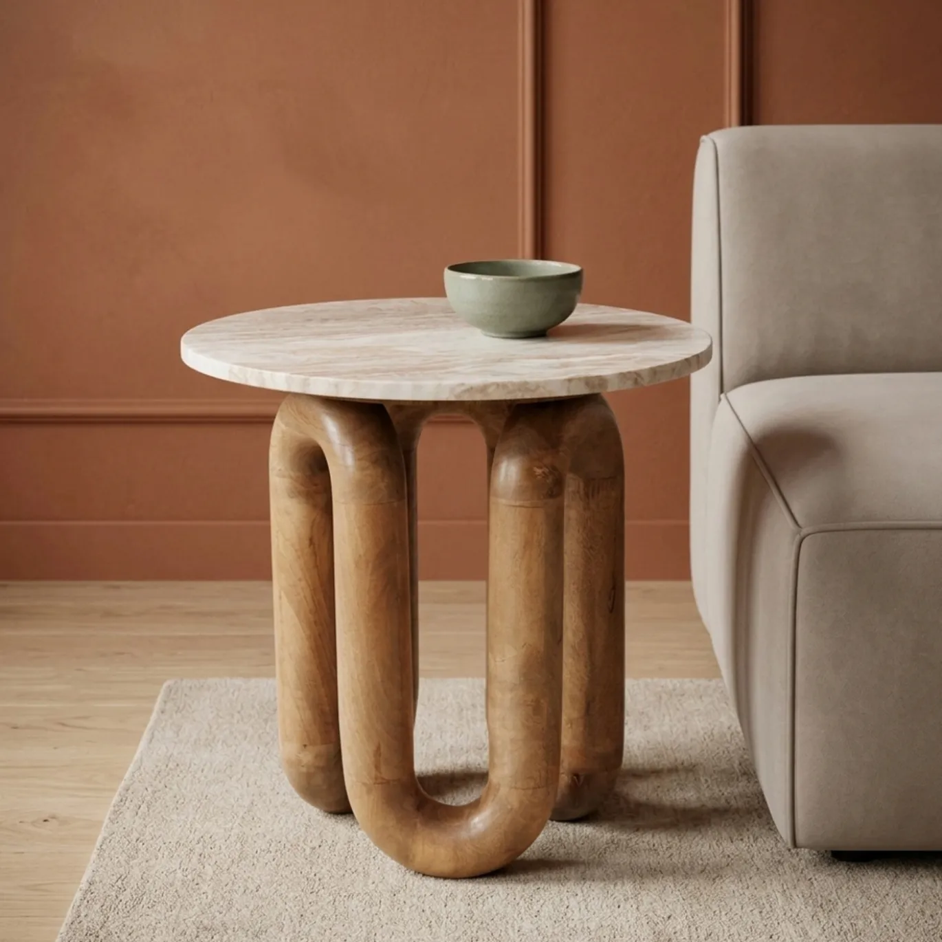 By-Boo Bijzettafel Loopstone Marmer