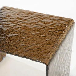 By-Boo Bijzettafel Ripple Glas Bruin
