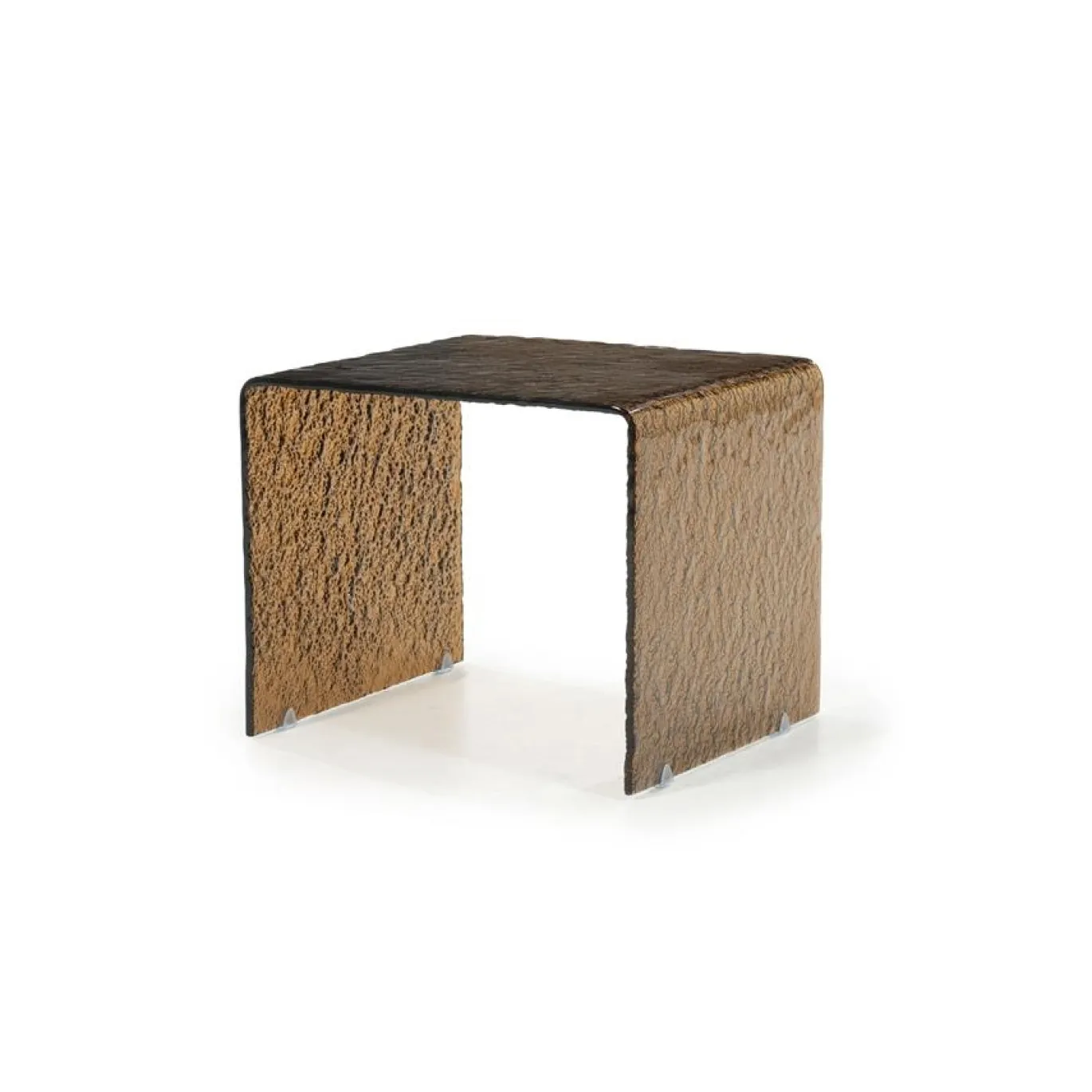 By-Boo Bijzettafel Ripple Glas Bruin