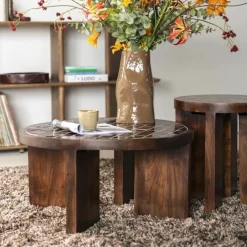 By-Boo Bijzettafel TiledUp Bruin