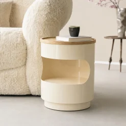 By-Boo Bijzettafel Tondo Beige