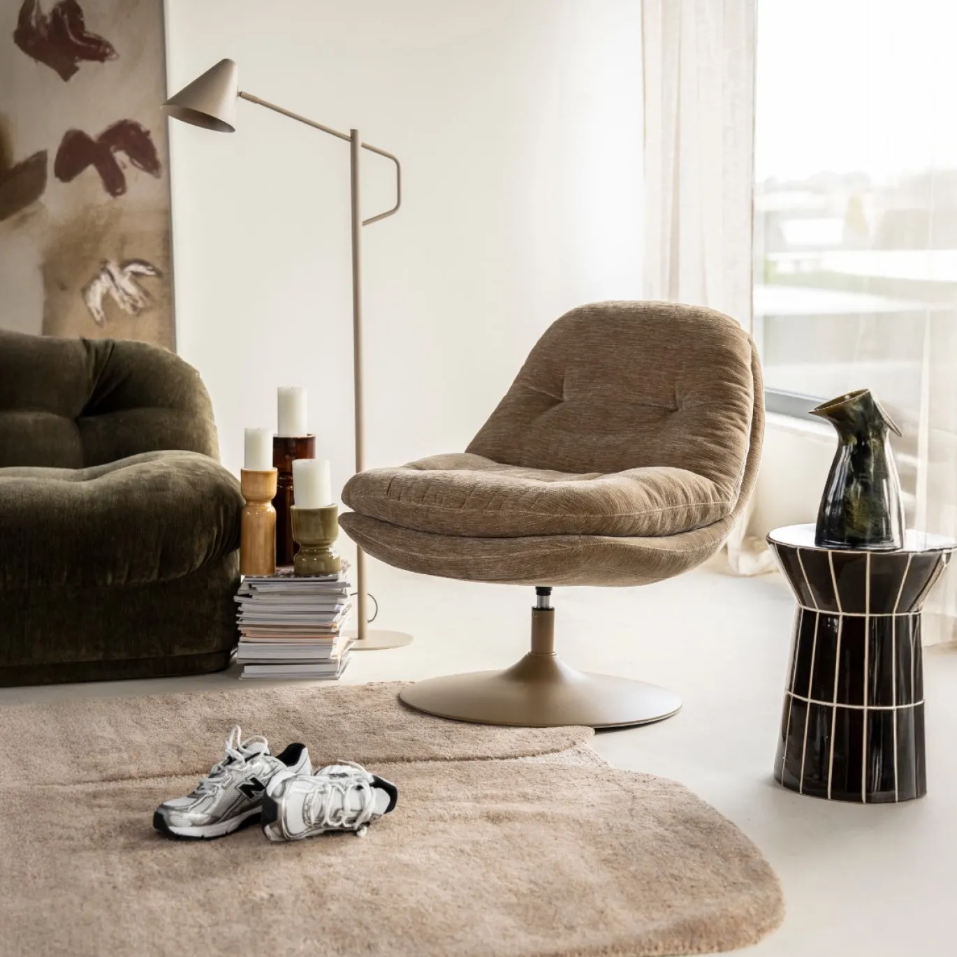 By-Boo Draaifauteuil Tromba Taupe