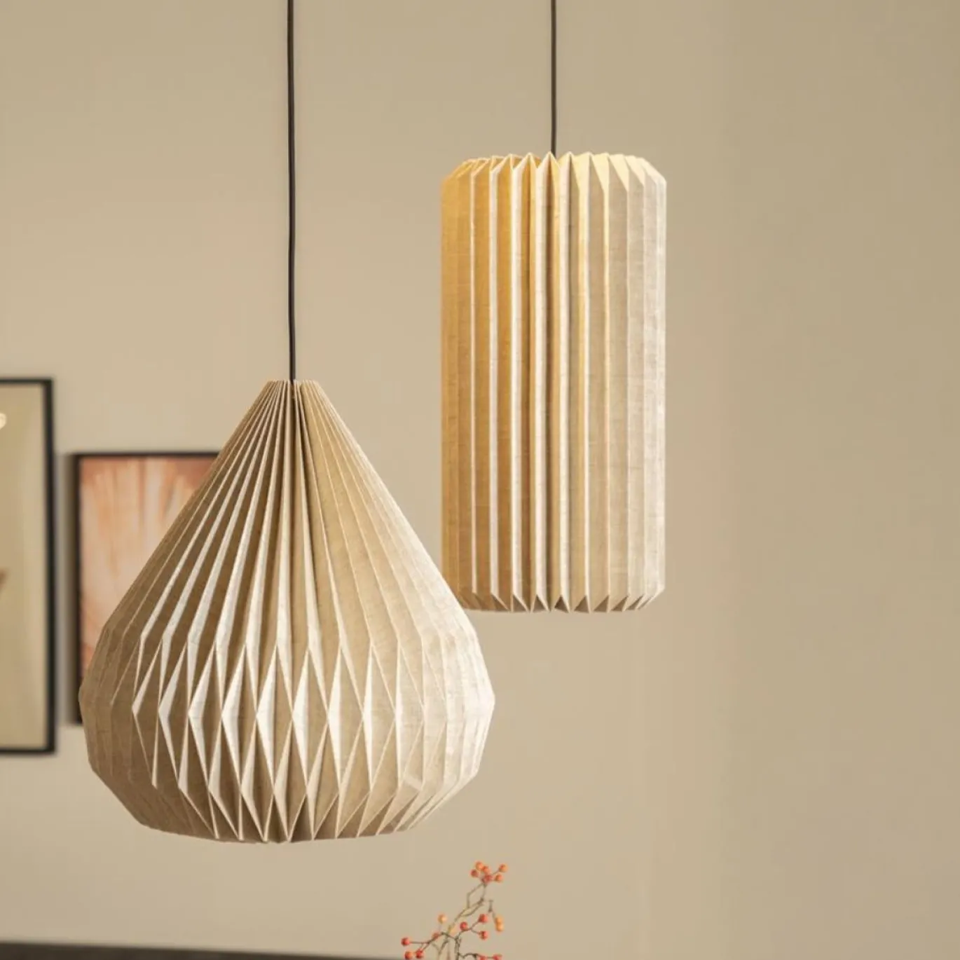 By-Boo Hanglamp Zuki 1 Papier Linnen Naturel