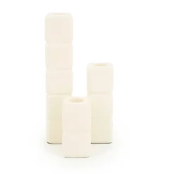 By-Boo Kandelaar Cube Beige Set van 3