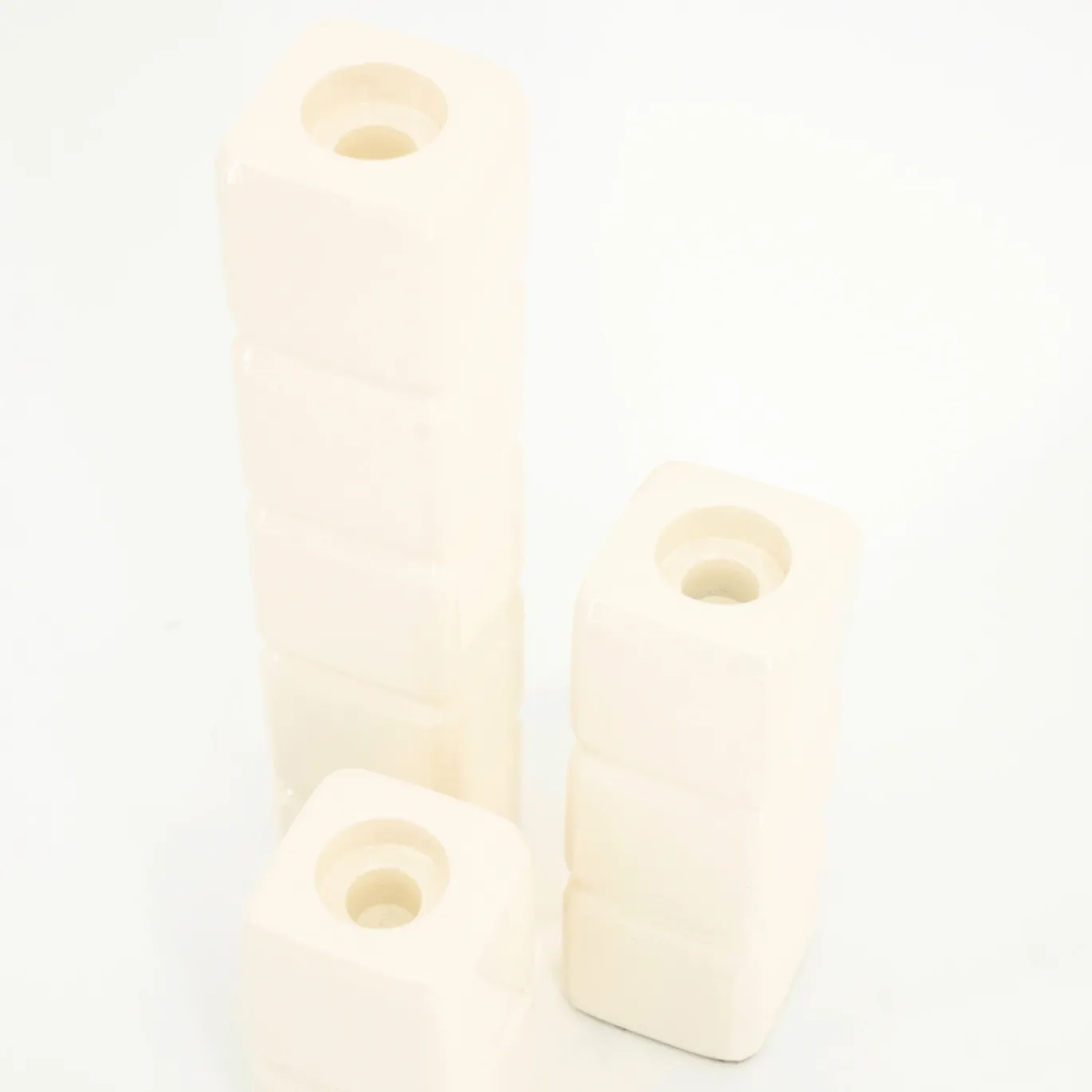 By-Boo Kandelaar Cube Beige Set van 3