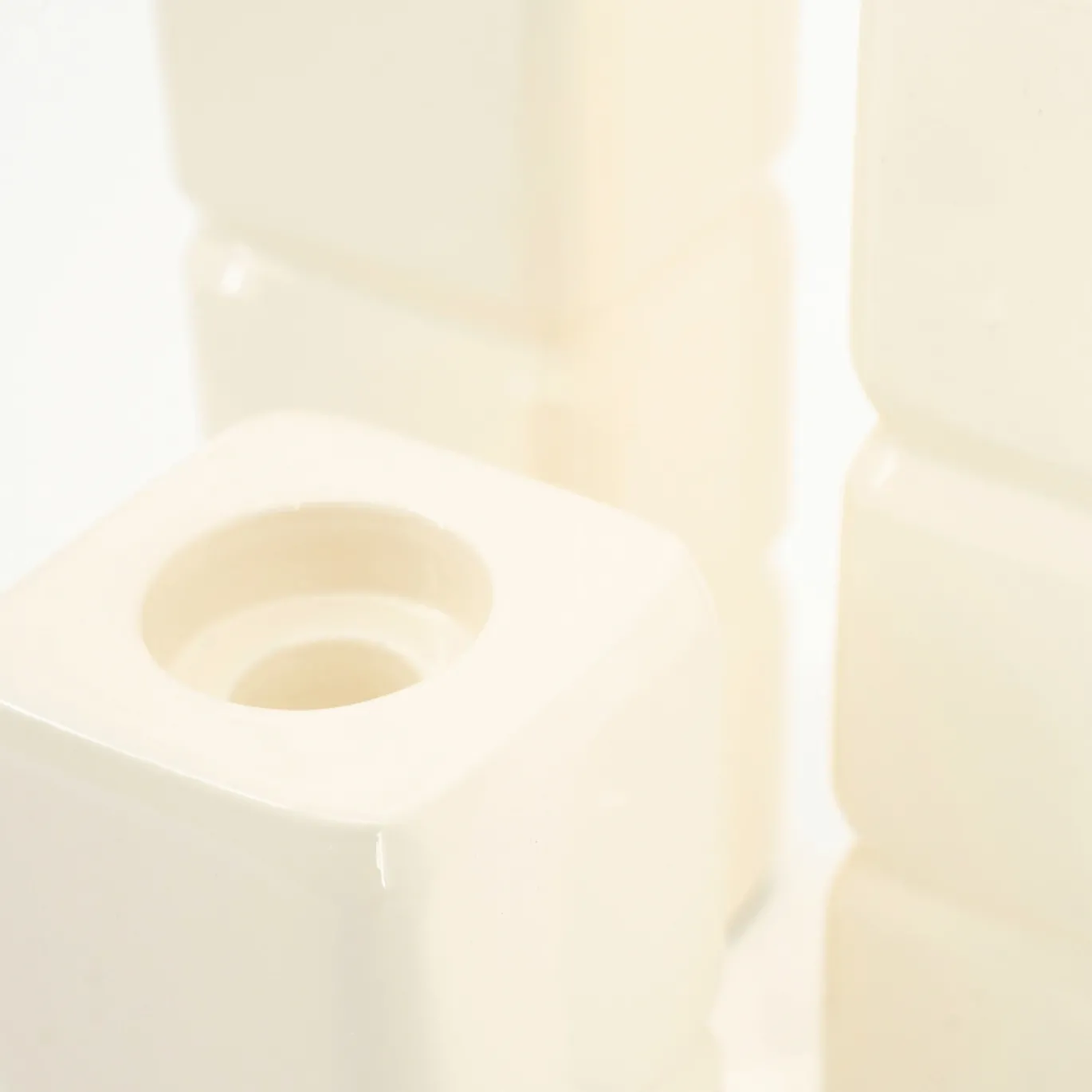 By-Boo Kandelaar Cube Beige Set van 3