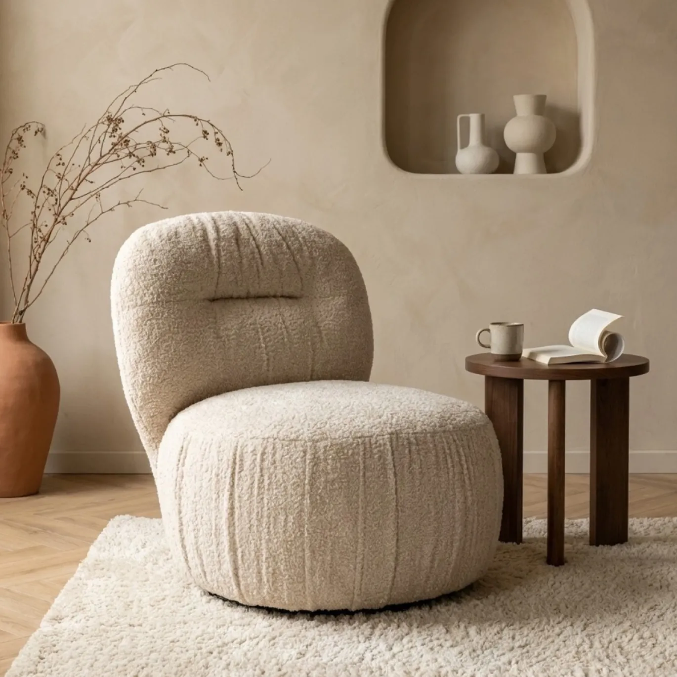 By-Boo Lounge Fauteuil Roux Beige