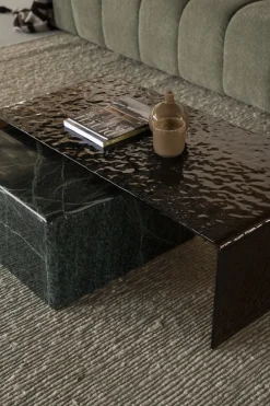 By-Boo Salontafel Ripple Glas Bruin