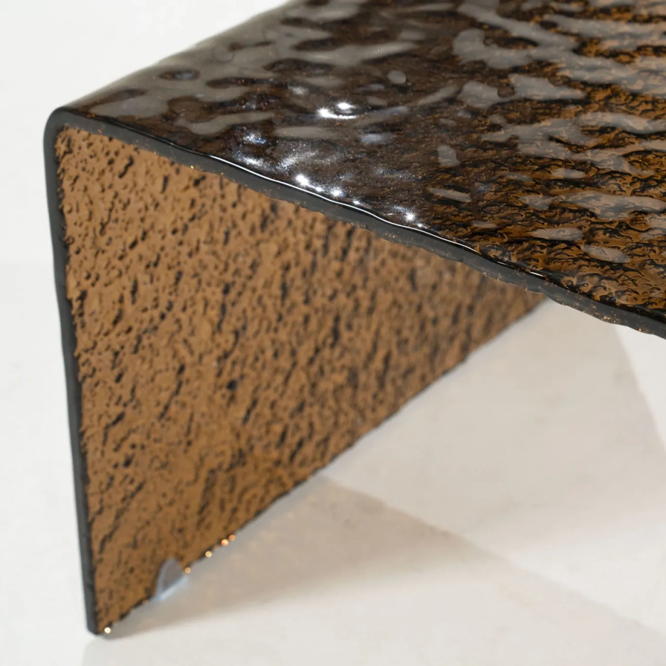By-Boo Salontafel Ripple Glas Bruin