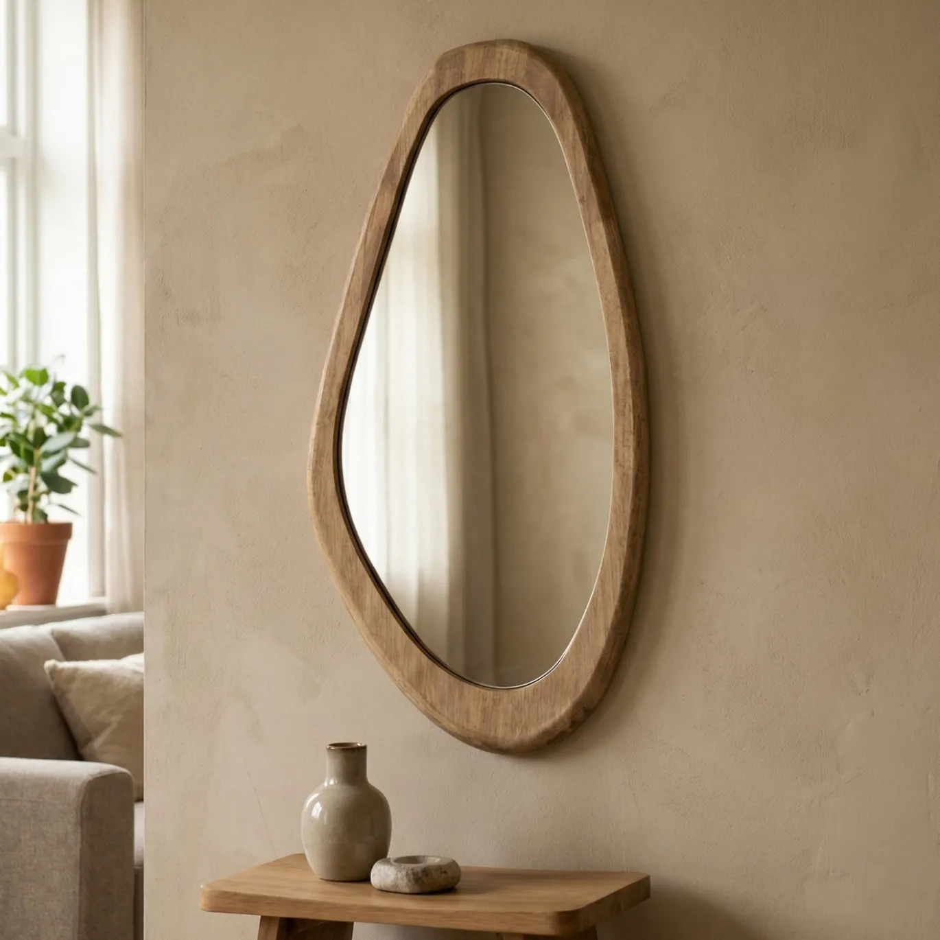 By-Boo Spiegel Laban Small Hout Naturel