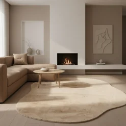 By-Boo Vloerkleed Zena Organic Beige