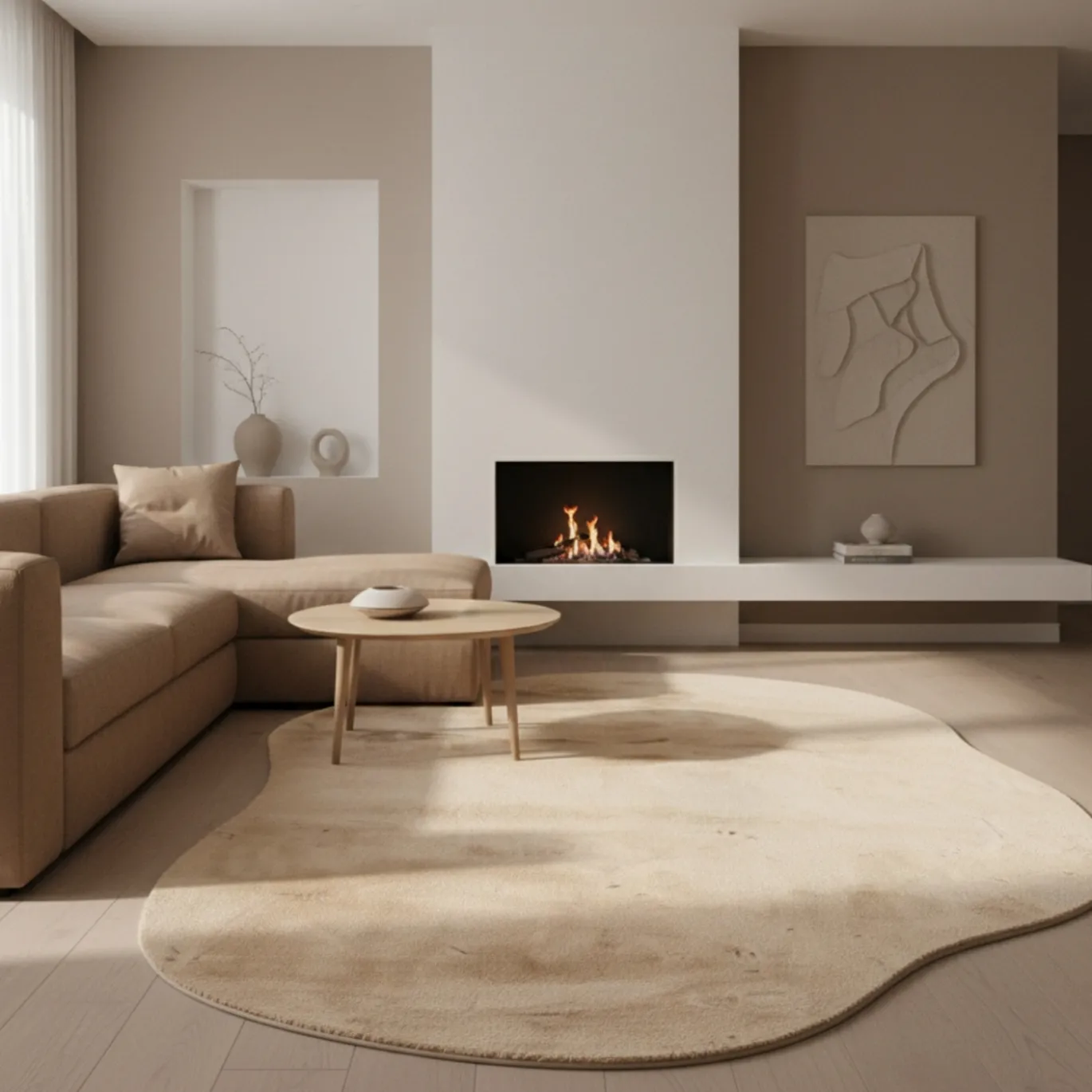 By-Boo Vloerkleed Zena Organic Beige