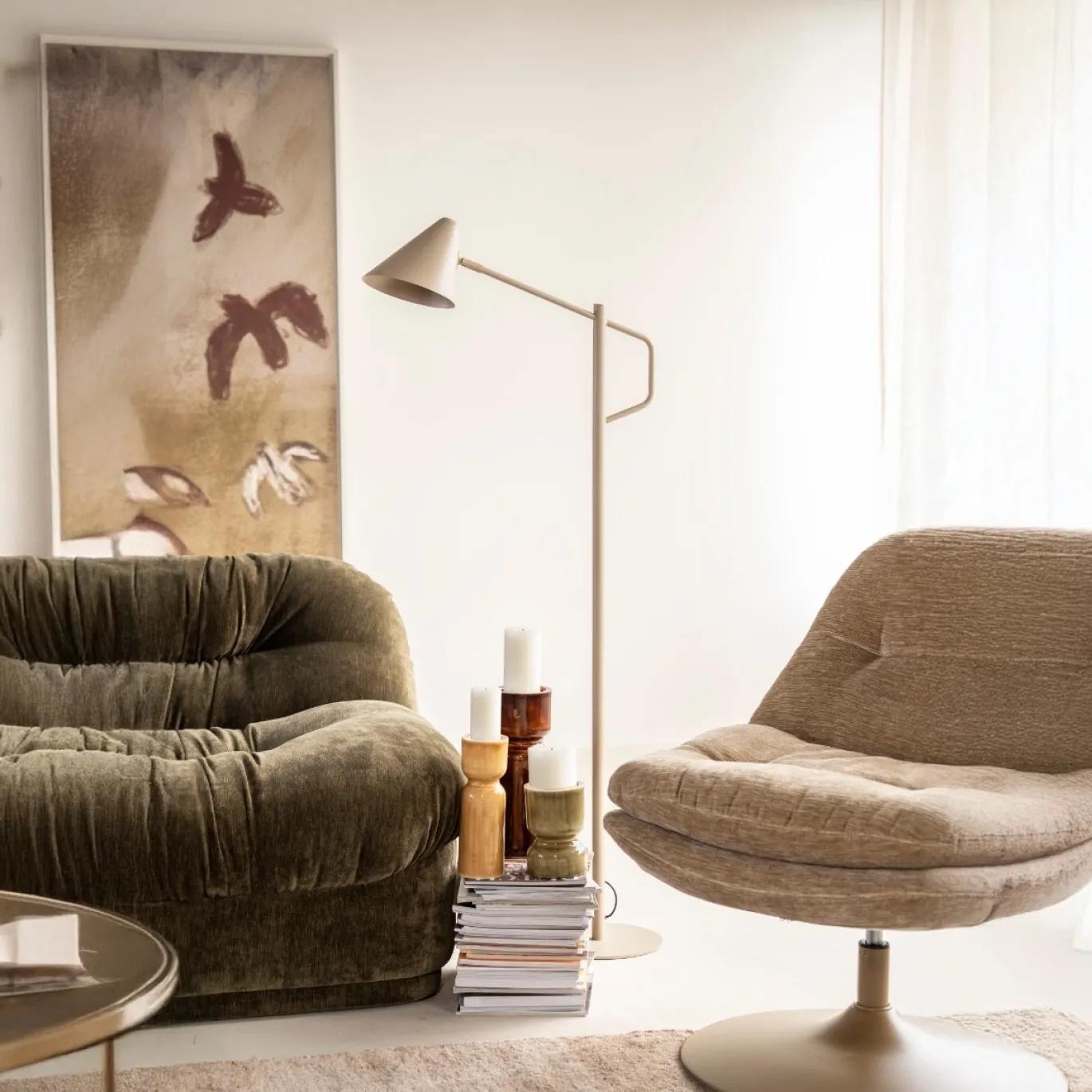By-Boo Vloerlamp Capa Beige
