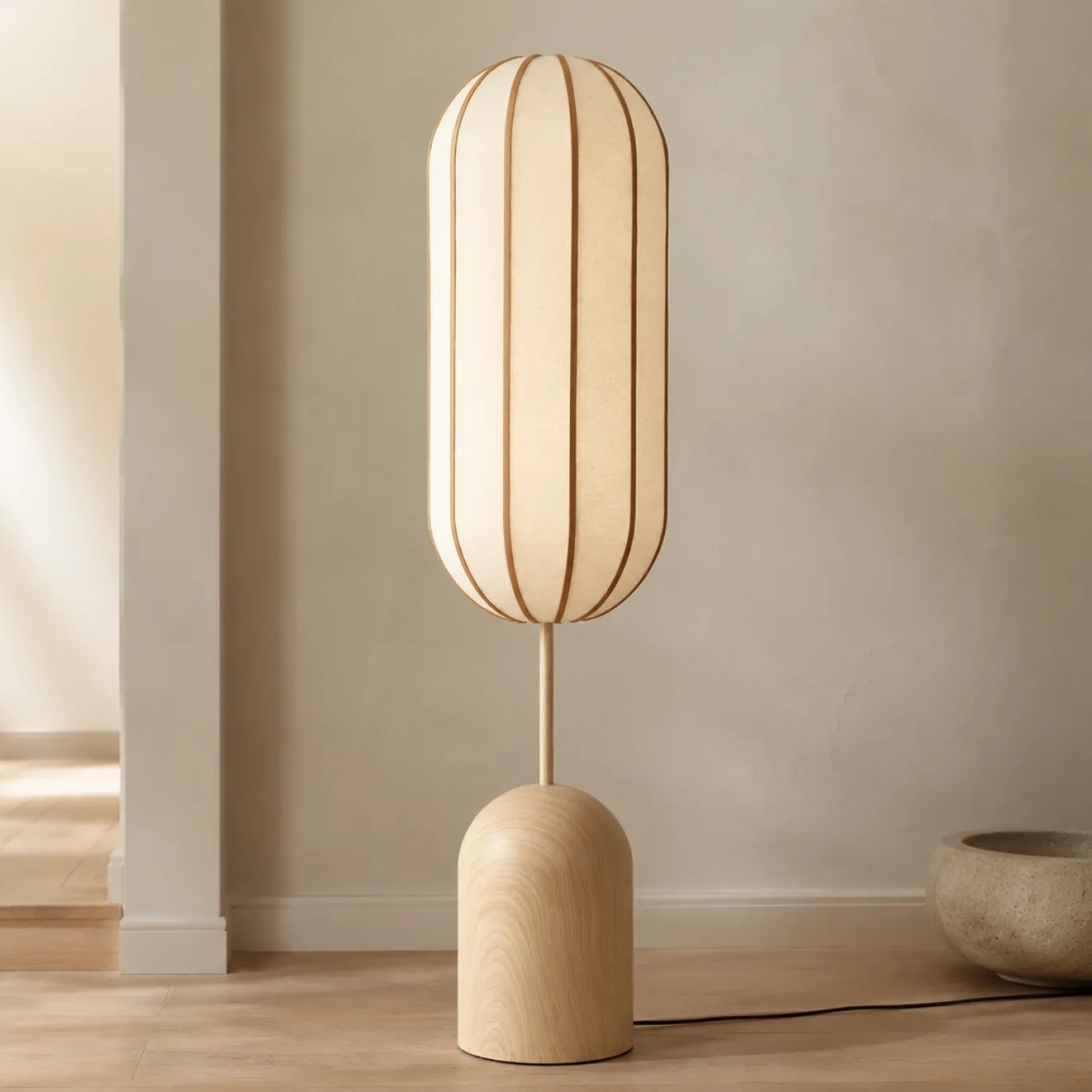 By-Boo Vloerlamp Cocoon Naturel