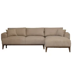 Chaise Longue Bank Bordeaux 3-zits Rechts Taupe - Giga Meubel