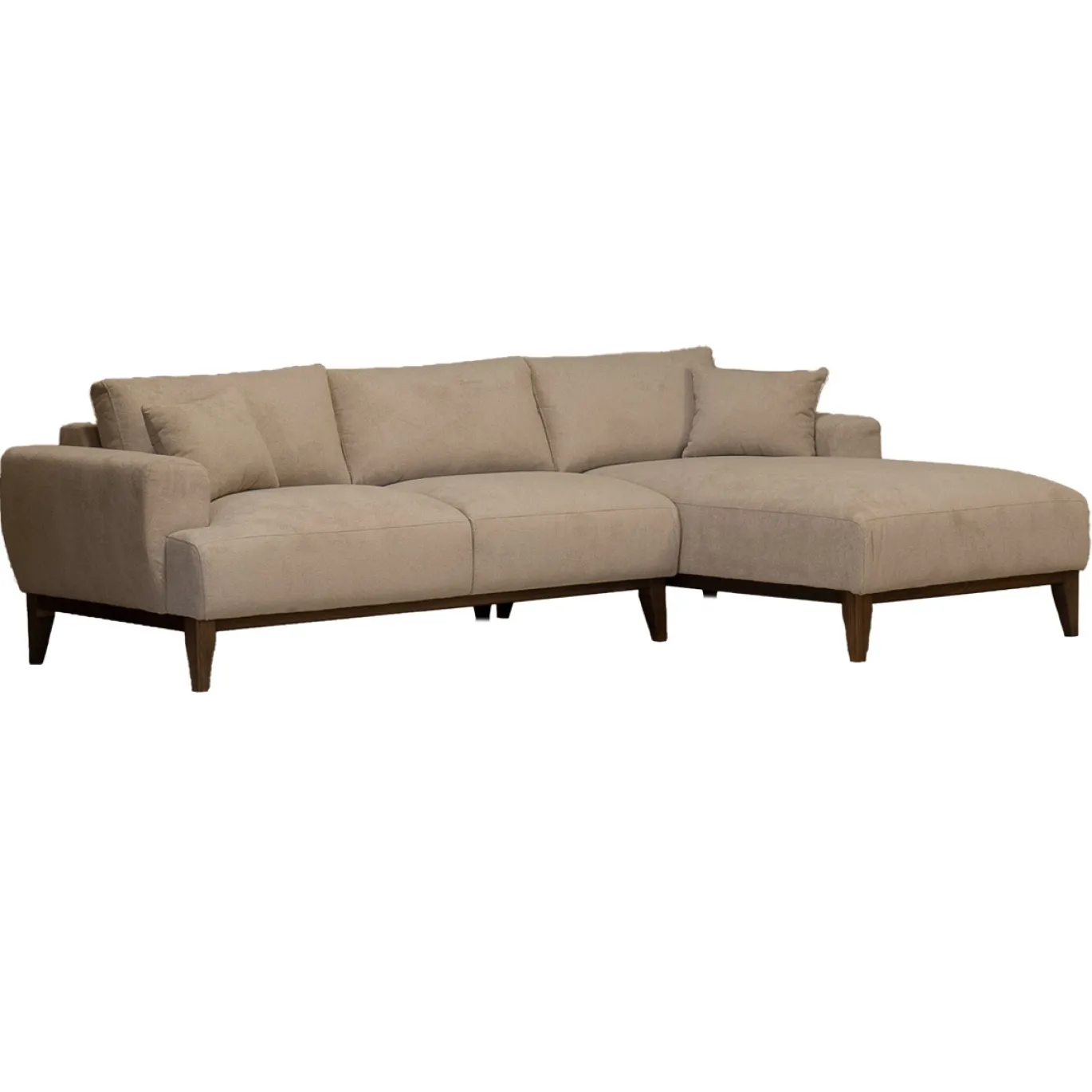 Chaise Longue Bank Bordeaux 3-zits Rechts Taupe - Giga Meubel