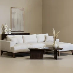 Chaise Longue Bank Bordeaux 3-zits Rechts Beige - Giga Meubel
