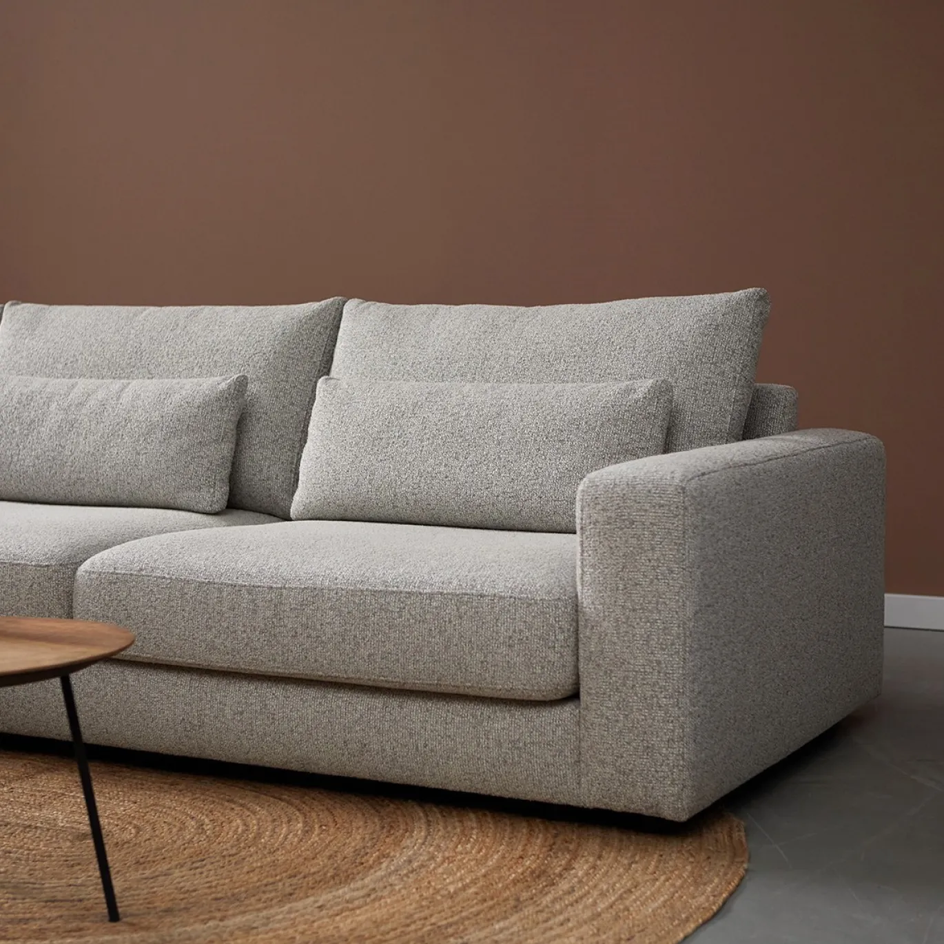 Chaise Longue Bank Como Rond Links Puente Lichtgrijs