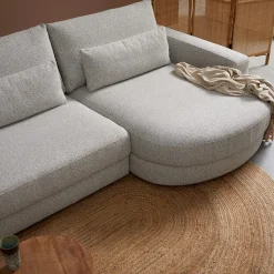 Chaise Longue Bank Como Rond Rechts Puente Lichtgrijs