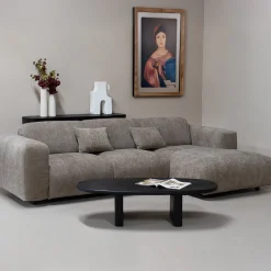 Chaise Longue Bank Dijon 3-zits Rechts Taupe - Giga Meubel