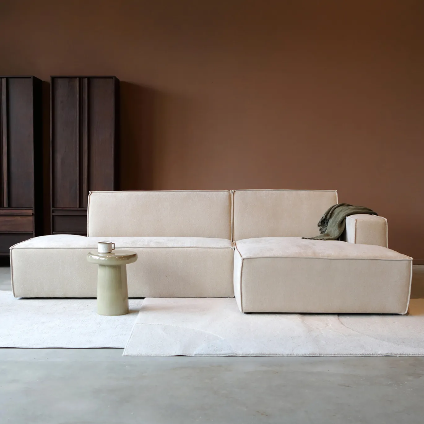 Chaise Longue Bank Enzo Rechts Melody Beige