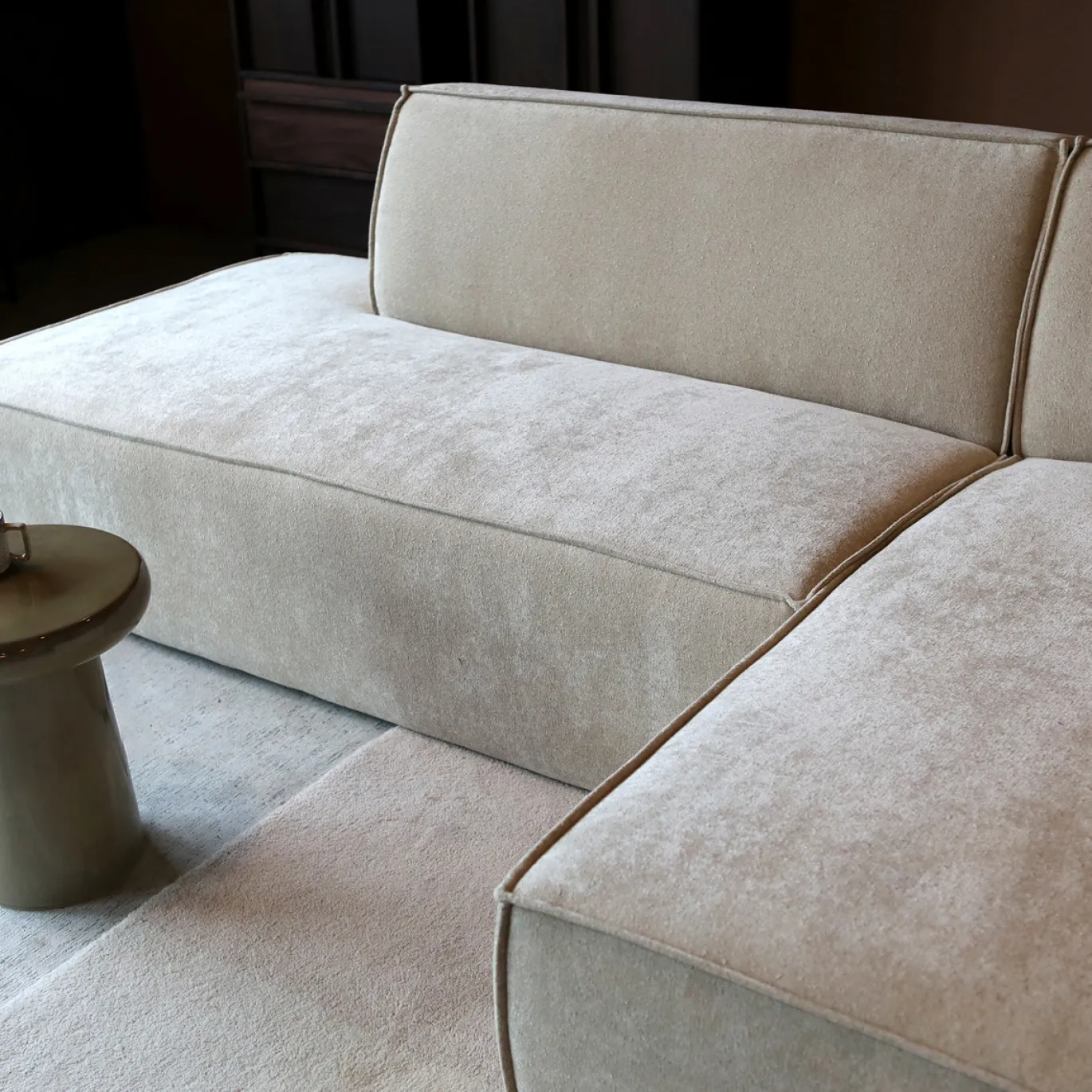 Chaise Longue Bank Enzo Rechts Melody Beige
