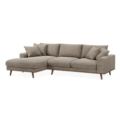 Chaise Longue Bank Harper 3-Zits Silencio Lichtbruin Links - Giga Meubel