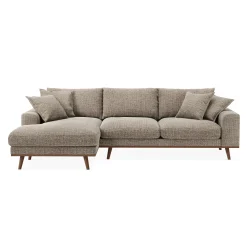 Chaise Longue Bank Harper 3-Zits Silencio Lichtbruin Links - Giga Meubel