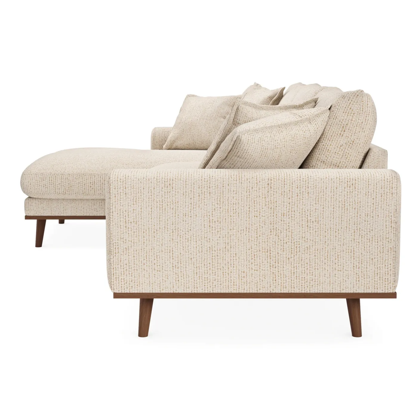 Chaise Longue Bank Harper 3-Zits Silencio Beige Links - Giga Meubel