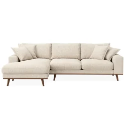 Chaise Longue Bank Harper 3-Zits Silencio Beige Links - Giga Meubel