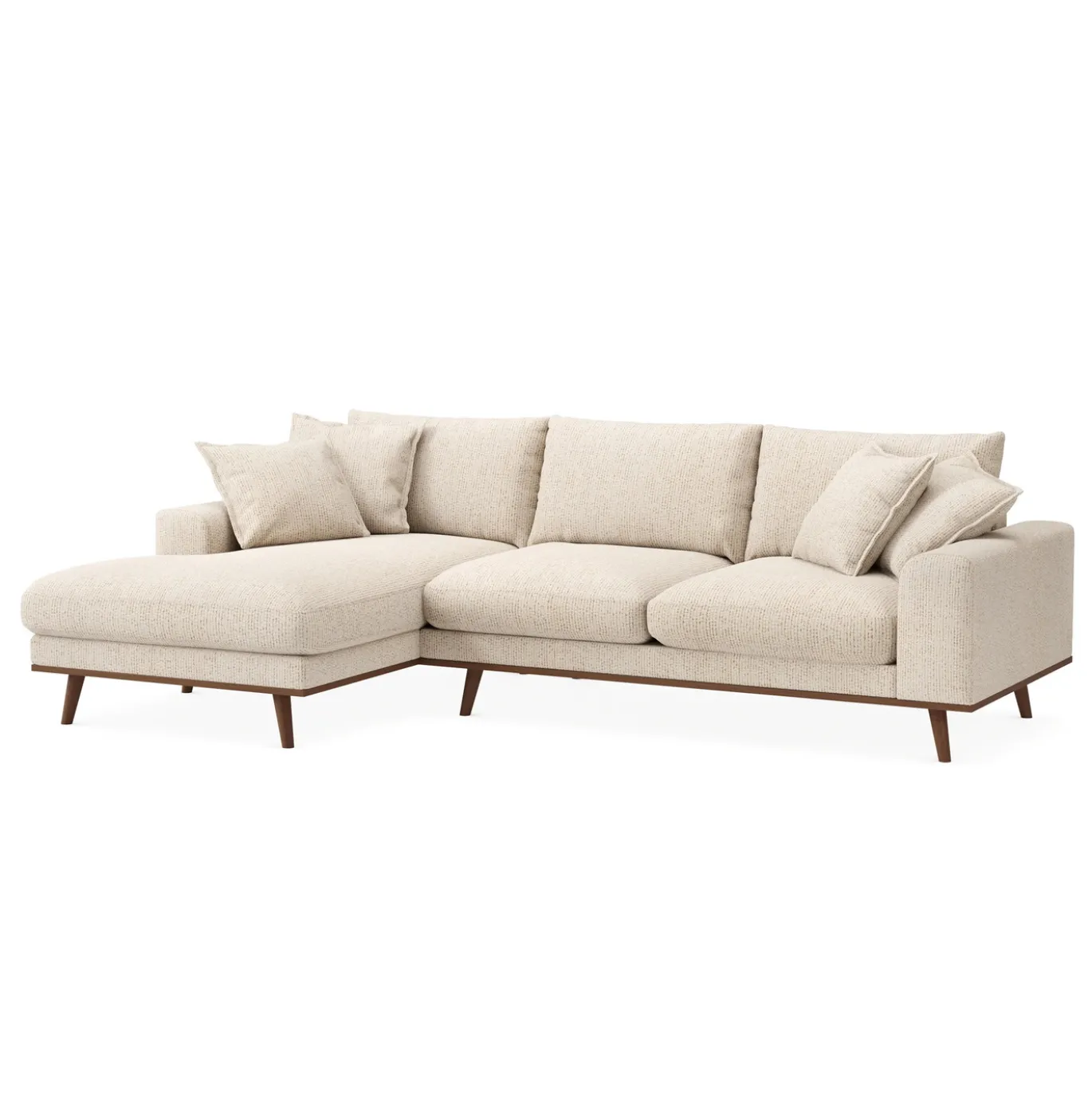 Chaise Longue Bank Harper 3-Zits Silencio Beige Links - Giga Meubel