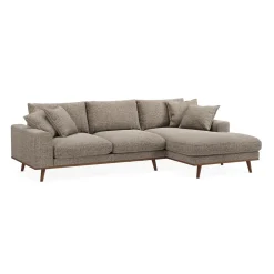 Chaise Longue Bank Harper 3-Zits Silencio Lichtbruin Rechts - Giga Meubel