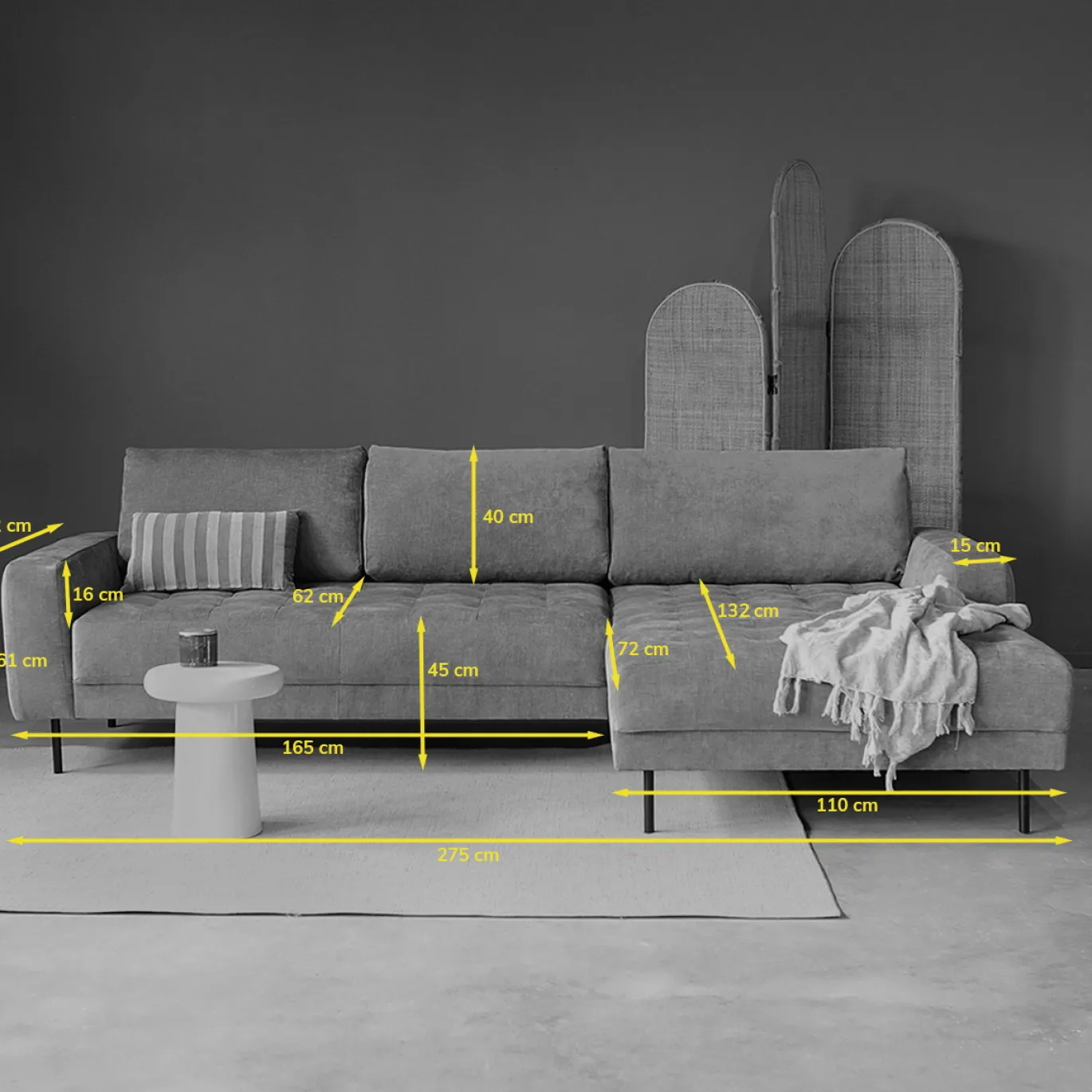 Chaise Longue Bank Oreo Rechts Legend Naturel