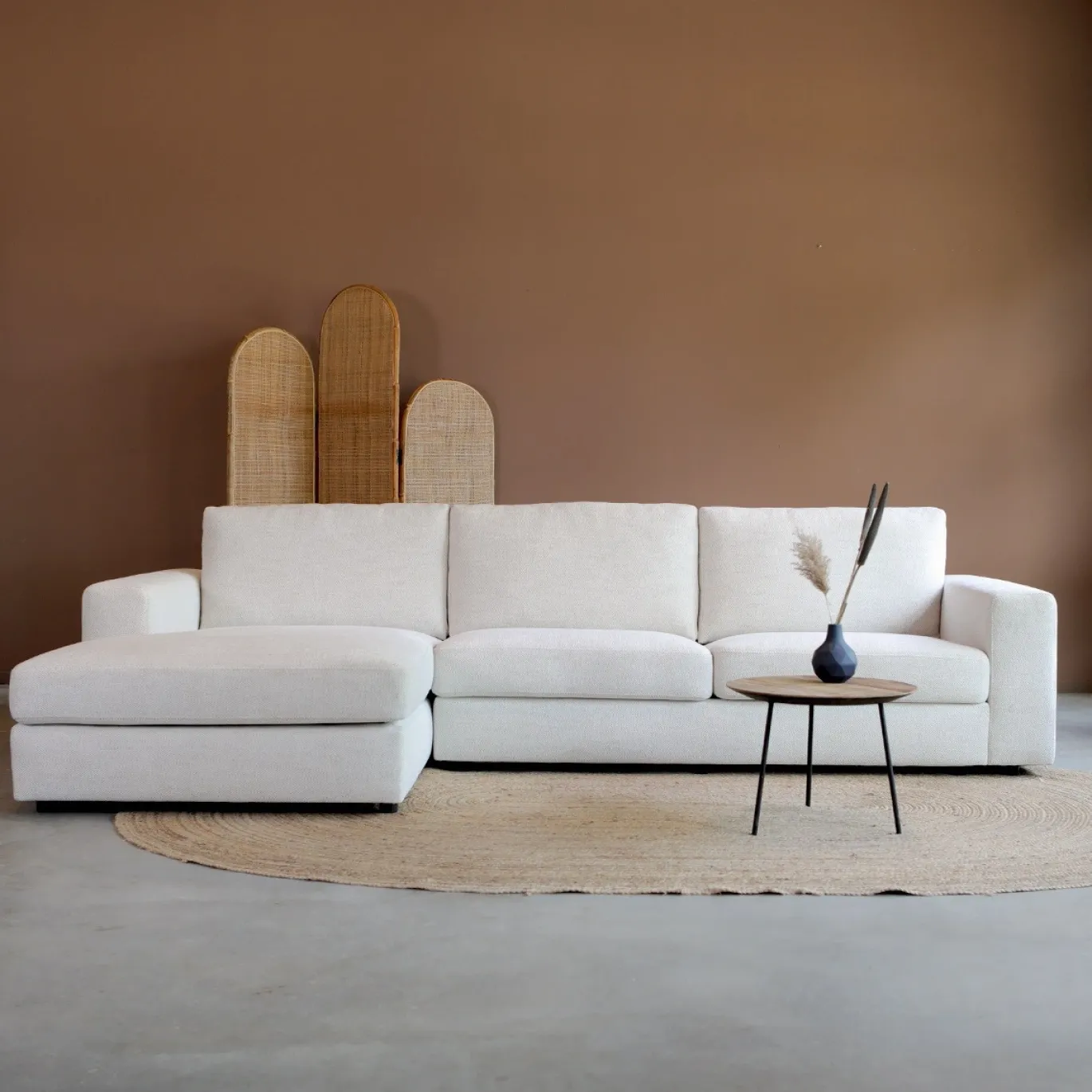 Chaise Longue Bank Uno Links Modesto Lichtgrijs
