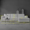 Chaise Longue Bank Uno Rechts Modesto Lichtgrijs