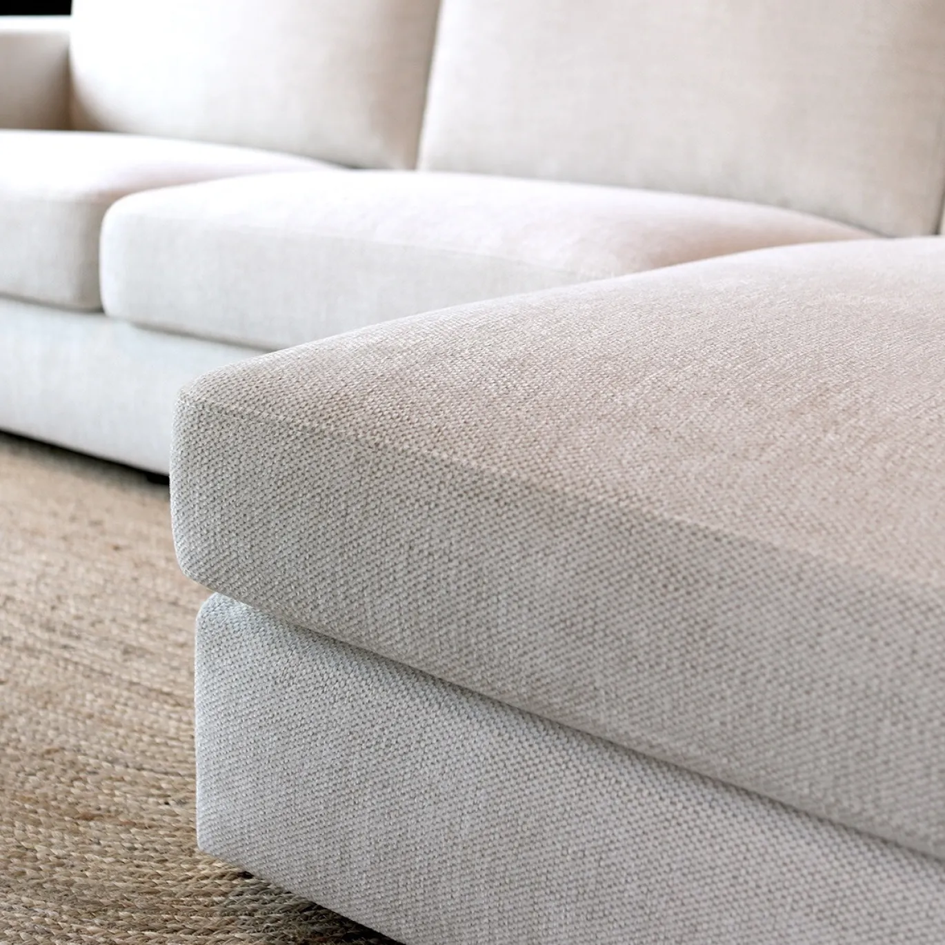 Chaise Longue Bank Uno Rechts Modesto Lichtgrijs