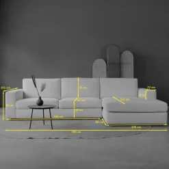 Chaise Longue Bank Uno Rechts Lincoln Beige