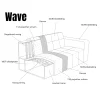 Chaise Longue Bank Wave Rechts Modesto Lichtgrijs